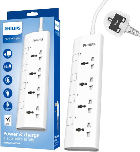 Philips 4-Way Universal Power Extension Cord